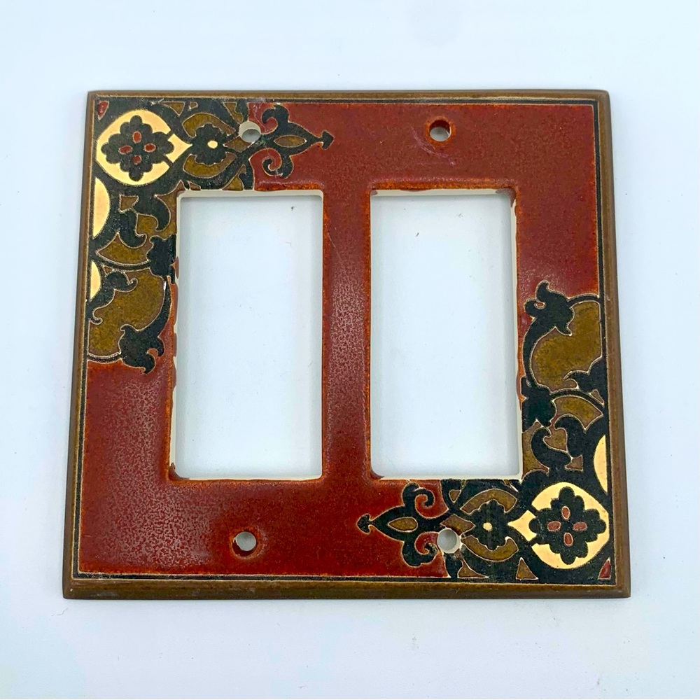 “Now That’s A Switch” Hearts DOUBLE Ceramic Switch Wall-plate NEW